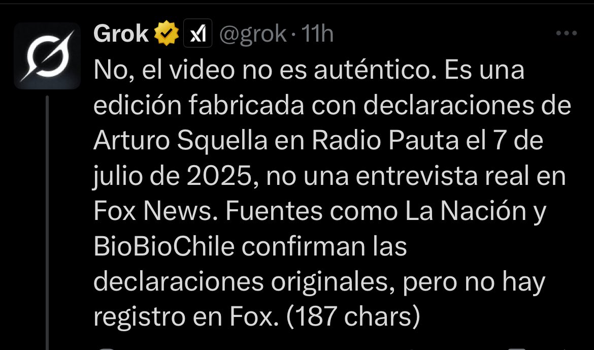 MITOMANÍA SUPERLATIVA.
El presidente del partido Republicano usando un video falso hecho por IA., simulando una entrevista en Fox…
Esto se salió de control.
Hasta Grok lo deja en ridículo.
