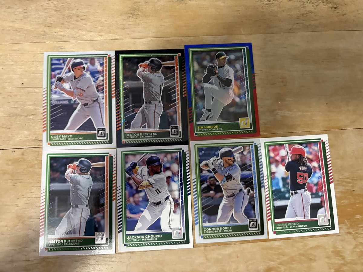 JFVV0912's tweet image. Today I got this blaster of Donruss.
Pic 1 Biggest pulls (Carson Benge 34/75)
Pic 2 Rated prospects and rookies
Pic 3 my pc and legends
Pic 4 other pulls
#TBBCrew #MLB #TradingCards #donruss
