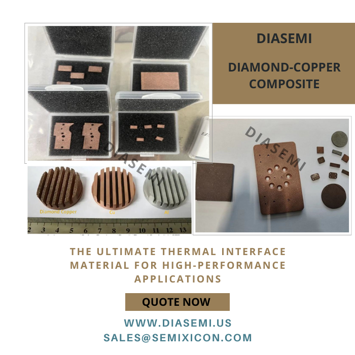 DiamondSemi's tweet photo. DIASEMI's Diamond-Copper Composite: The Ultimate Thermal Interface Material for High-Performance Applications
sales@semixicon.com
https://t.co/uA2KnsvD67
#ThermalInterfaceMaterial #DiamondCopperComposite #ThermalManagement #AdvancedMaterials #SemiconductorCooling #pinfinheatsink https://t.co/z63pyElFT1