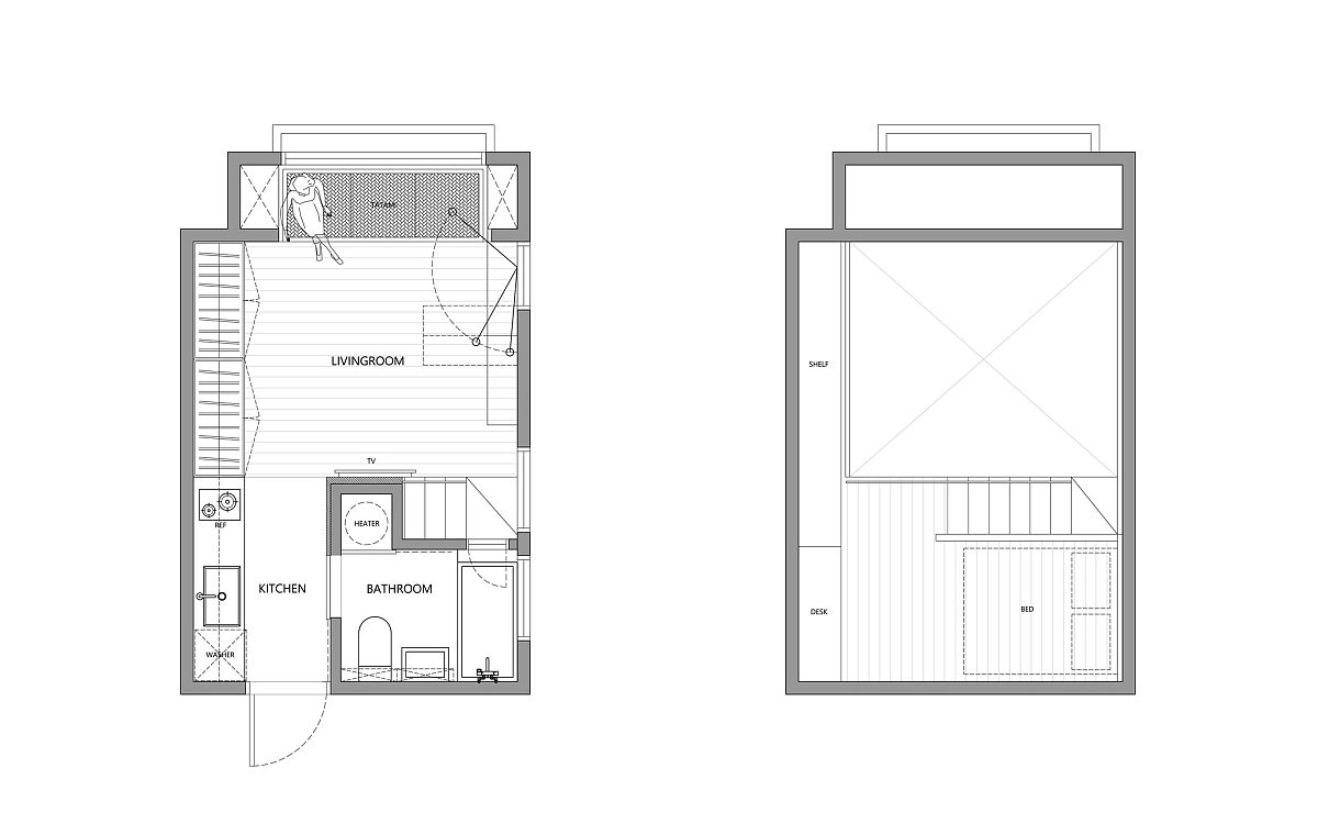 layout apartemen tipe studio