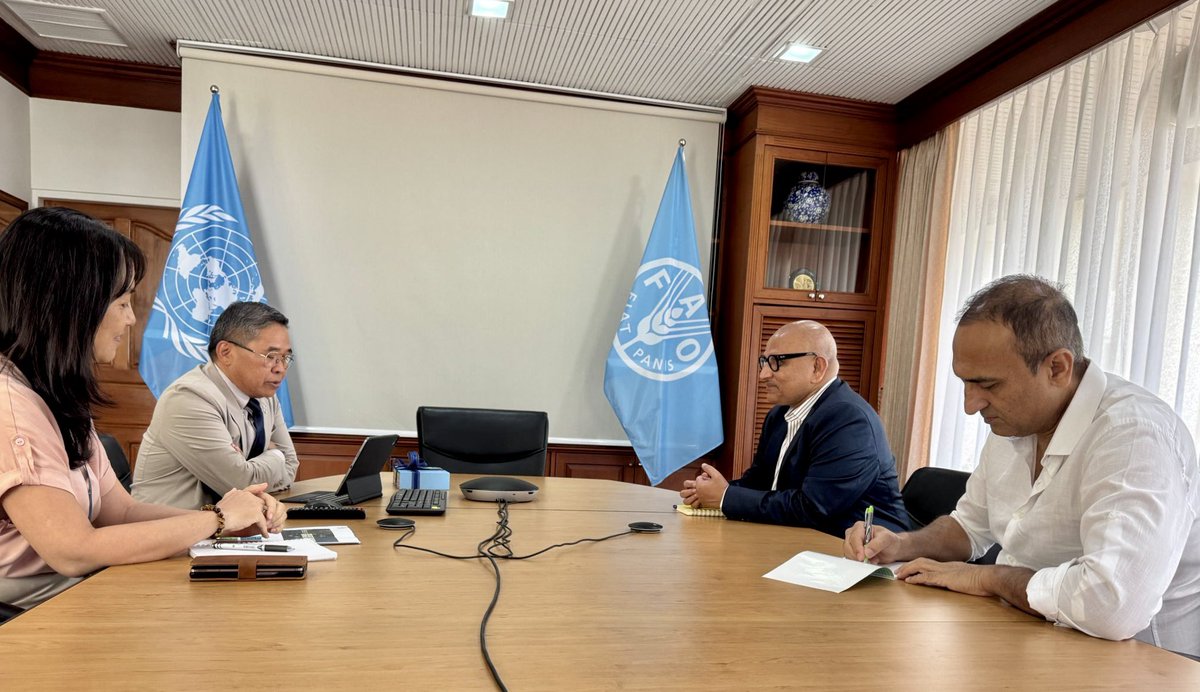 The Director General of CIRDAP, H.E. Dr. P. Chandra Shekara had a courtesy meeting with Dr. Alue Dohong, FAO Assistant Director-General and Regional Representative for Asia and the Pacific, at the FAO Regional Office in Bangkok, Thailand on 24 July 2025.
#FAOAsiaPacific