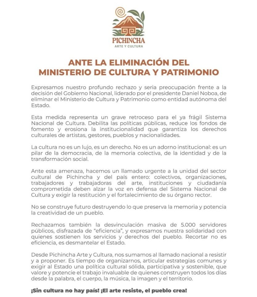 RedKapari's tweet image. #Atención
#Paquetazo en #Ecuador
Hoy mediante decreto ejecutivo N 60, el gobierno de derecha de Daniel Noboa arremete contra el sector público mediante las unificación de Ministerios.
Carolina Jaramillo, vocera del gobierno anunció la fusión de ministerios, pasando de 20 a 14.…