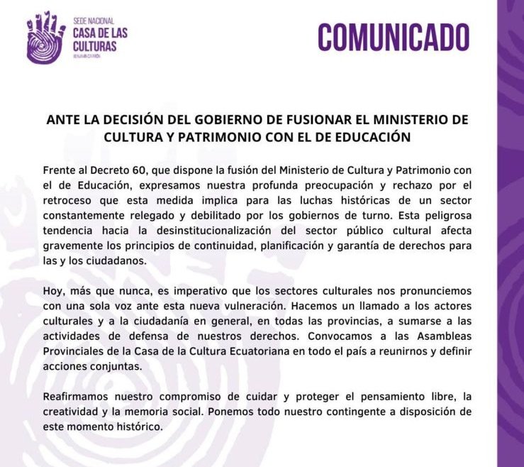 RedKapari's tweet image. #Atención
#Paquetazo en #Ecuador
Hoy mediante decreto ejecutivo N 60, el gobierno de derecha de Daniel Noboa arremete contra el sector público mediante las unificación de Ministerios.
Carolina Jaramillo, vocera del gobierno anunció la fusión de ministerios, pasando de 20 a 14.…