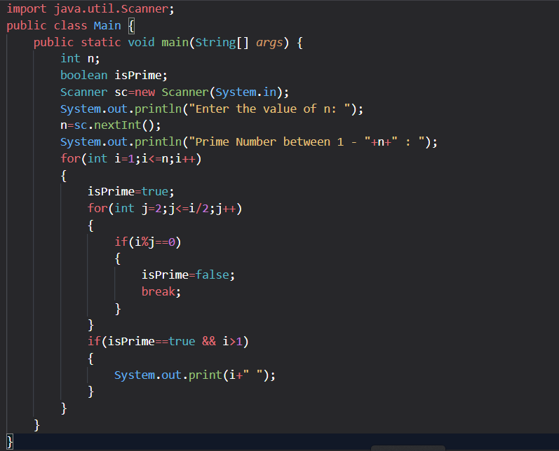 LearnWithAnkit's tweet image. #100DaysOfCode #CodingJourney #dream #letsconnect    
Control Flow Question:-

Write a program to print all Prime numbers between 1 to n.
Input:
end = 20
Output:
Prime numbers between 1-20: 2, 3, 5, 7, 13, 17, 19