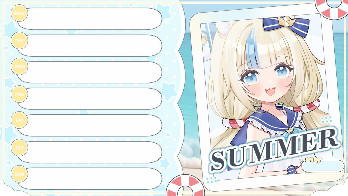 mikuyamiart's tweet image. ☀️New Vtuber Asset Drop!☀️

I just released a Summer-themed Weekly Schedule template for Vtubers! 🌊🍧🌴

Perfect for sharing your stream plans in a sunny &amp;amp; aesthetic way 😊

💖 Available now on Ko-fi: 
ko-fi.com/s/aa5f496c64

#Vtubers #Vtuberasset #vtuber素材 #Vtuberフリー素材