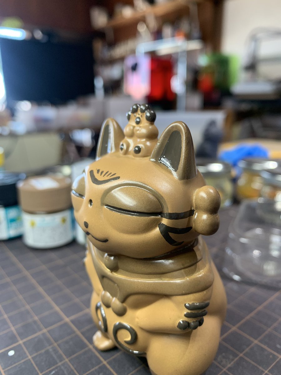 tabun2022's tweet image. めちゃくちゃ可愛い子を生み出してしまったかもしれない…🐈🐈🐈
縄文猫錆虎(土偶色ver.)
完全フル塗装品で展示します。
WFのお品書きは明日にはまとめます〜🐈⬛