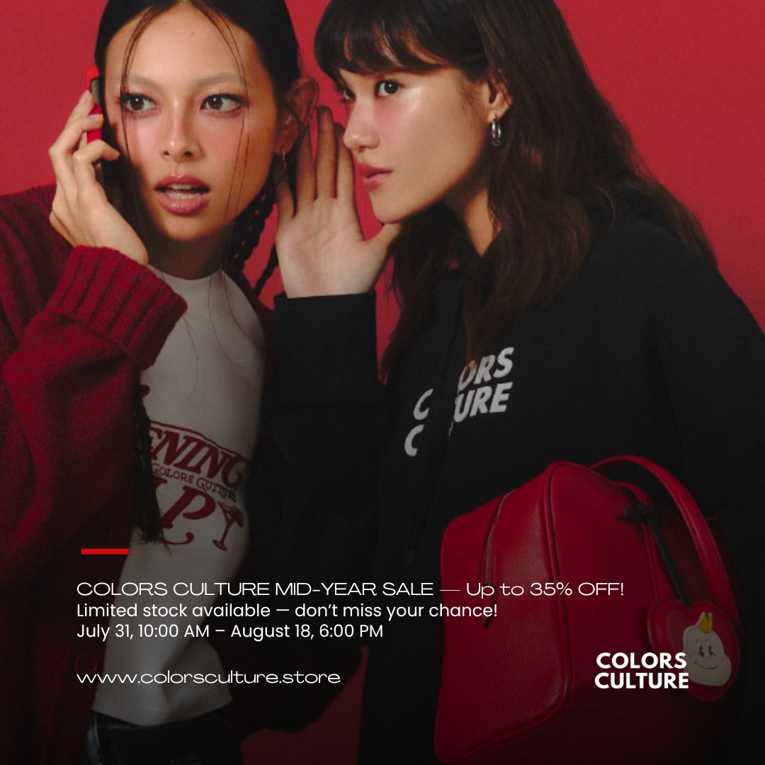 culture_colors's tweet photo. Brace yourself… your cart’s about to get full.
 Mid-Year Sale is about to hit and trust us — it’s everything.
 Prices you love. Styles you crave. Vibes you deserve.

🟡 Kicking off this week 
#ColorsCulture https://t.co/W0KdNgRFM2