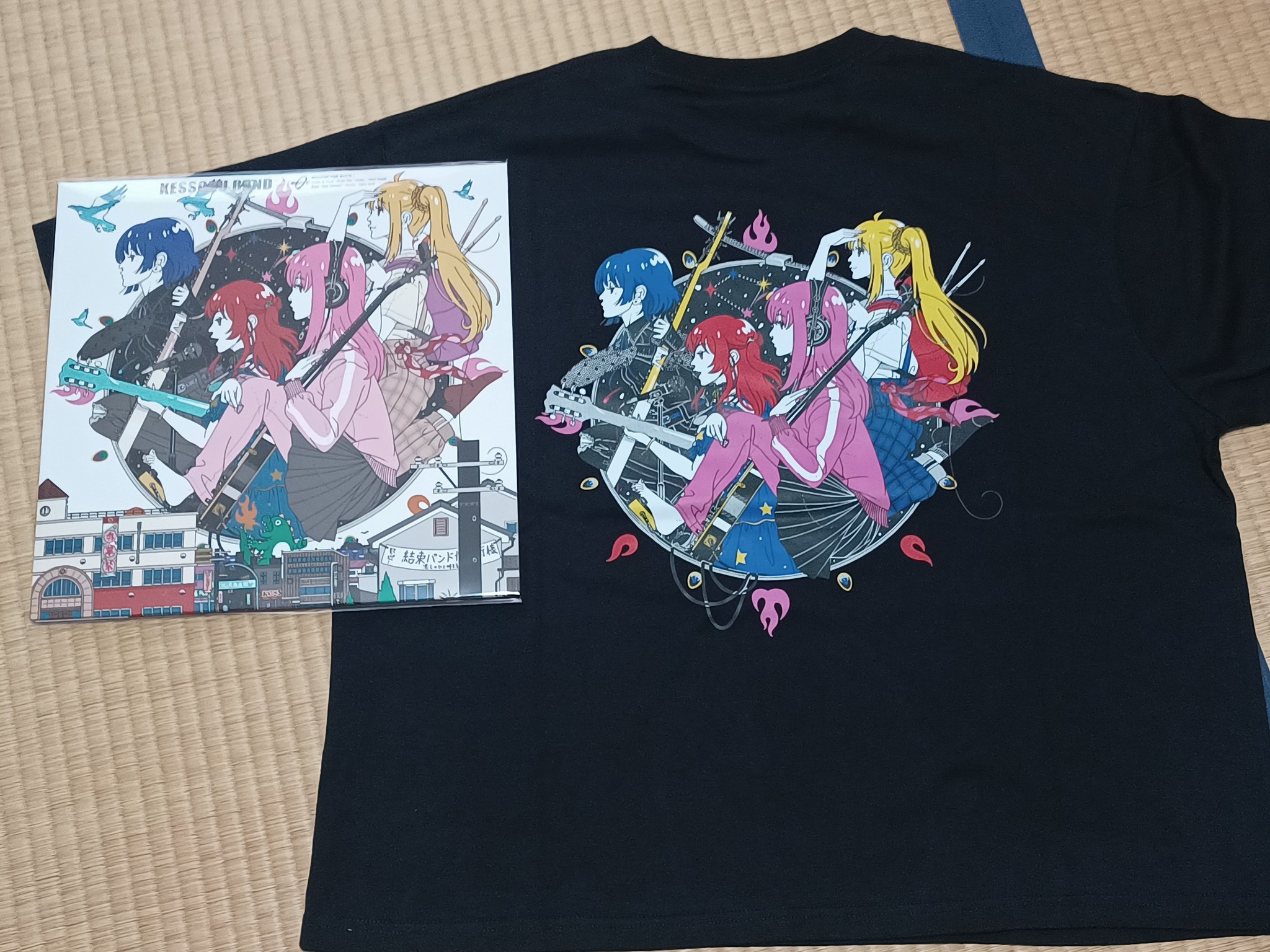 Ｌ　結束バンド　中村佑介 結束バンドTシャツ 結束バンド×中村佑介 Tシャツ BLACK（3サイズ）