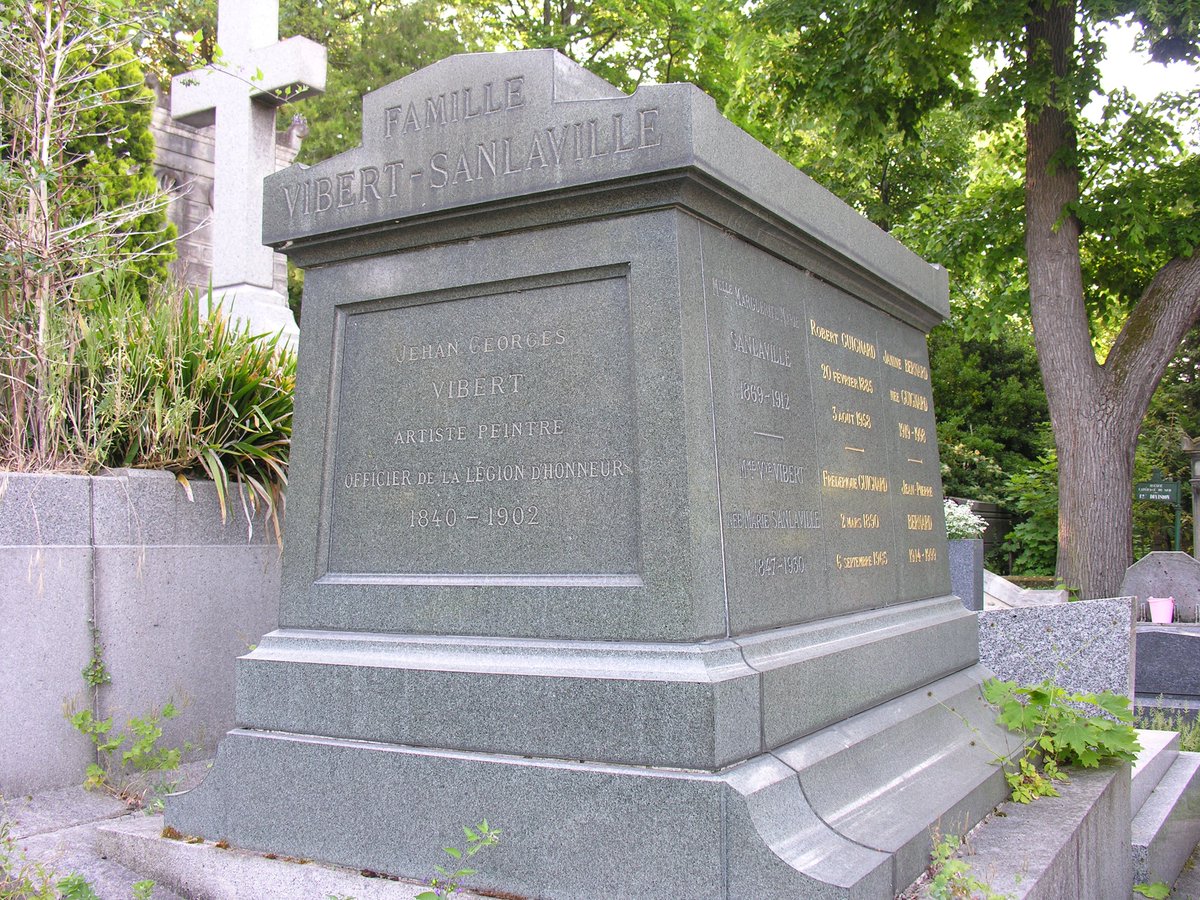 stefdesvosges's tweet image. le 26 juillet 1902 décès à Paris de Jean-Georges Vibert peintre et dramaturge, 4e division du cimetière du Père Lachaise