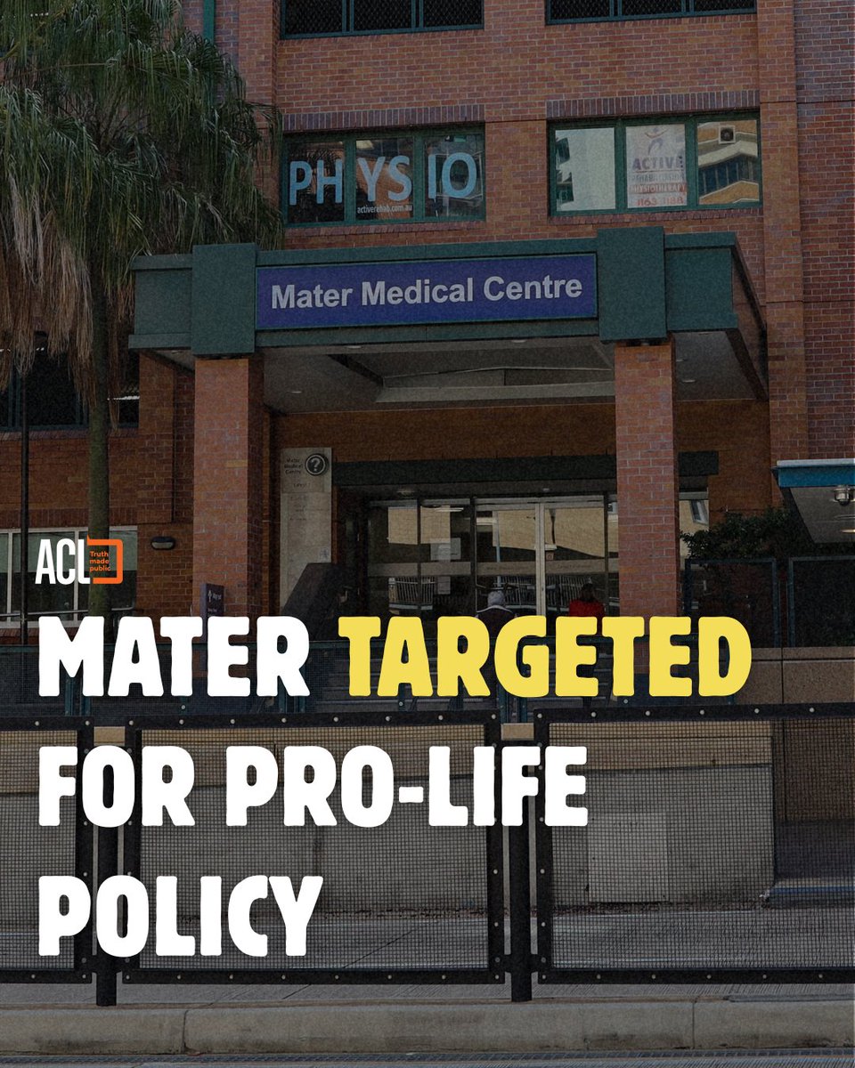 ACLobby's tweet image. Should a Catholic hospital be forced to offer abortions?
Mater Hospital is being criticised for refusing to provide elective abortions, despite its long-standing commitment to Christian values and the dignity of every human life.
This is not about access to abortion, which is…