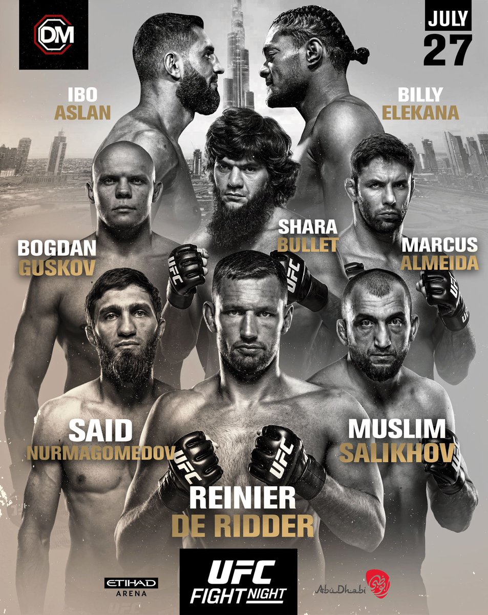 On Saturday night these 8 Lions will compete and I’m honored to represent these warriors.

I want to thank the <a href="/ufc/">UFC</a> <a href="/danawhite/">danawhite</a> and the matchmakers who always put on unbelievable match ups. Abu Dhabi has quickly become one of fight capitals of the world and one of the safest