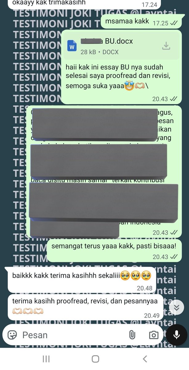 lavntai's tweet photo. Ayo yang butuh jasa proofread essai/esai/essay BU silahkan yaa, gaa open banyak slot tahun inii🍃

Jasa proofread essay BU sudah open 3 tahun belakangan ini😍😘

 Langsung di proofread sama Awardee BU nihh!!🤗💛

Tanya" langsung klik link wa di bio🔥
#zonaba #zonauang #zonajajan https://t.co/Mbwhs15vhM