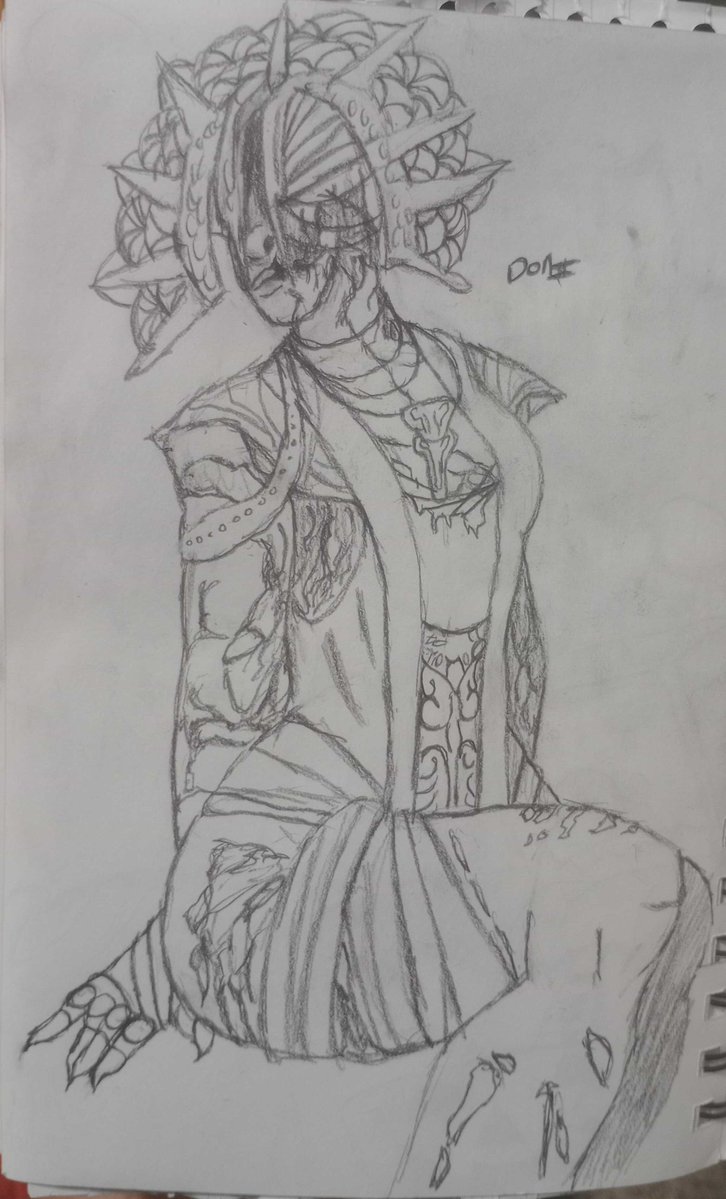 DonDaSequel's tweet image. &quot;And terror shall take hold of a defiant non-believer, who shall falsely announce my arrival.&quot; 84/100
#DeadbyDaylight 
I didn&apos;t realize fully until now that she is incredibly hard to draw.