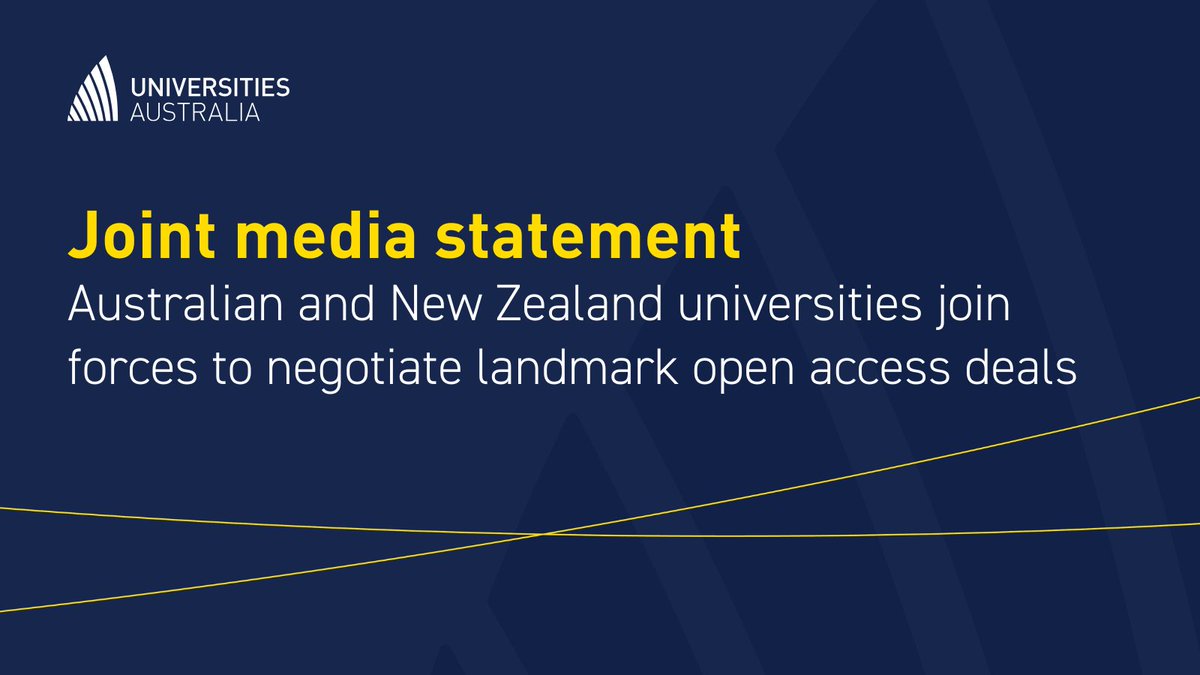 uniaus's tweet image. Universities across Australia and New Zealand are teaming up to strike a better deal on open access research publishing, in a bold new approach to negotiations with the world’s largest academic publishers.
Led by the Council of Australasian University Librarians (CAUL), @uniaus…