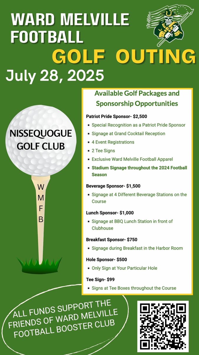 #ThankYou to #ClassOf2003 alumnus, Mike Ward, on being a #PatriotPride sponsor at our #GolfOuting! Love to see #alumni come back and support the program! #WMFB #WardMelville #FAMILY