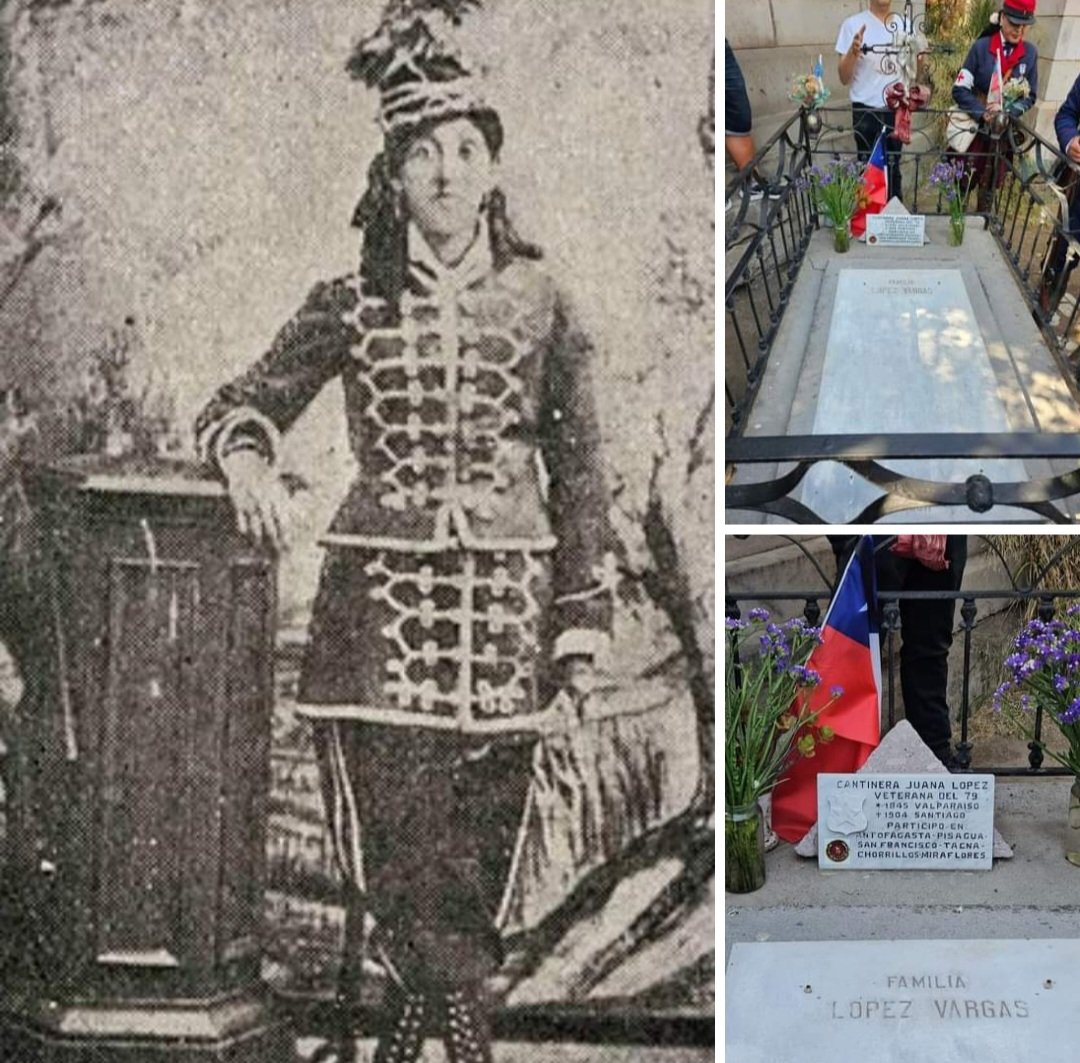 FcoDarmendrail's tweet image. Doña Juana Lopez. Cantinera y enfermera del Ejército de #Chile. Veterana chilena de la Guerra del Pacifico, quien participó en las Batallas de Chorrillos y Miraflores. Sus restos descansan en el Cementerio General de #SantiagodeChile