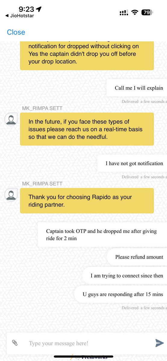 rishipratim's tweet photo. @rapidobikeapp Your auto driver forcefully charged amount of Rs 361 without giving me ride.He took OTP given a ride for 2 mins and drop me mid way due to traffic and rainfall.. He told he won’t go and also forced me to pay Rs 361 , I tried connecting with Rapido chat team also. https://t.co/TfXBeAXsMS