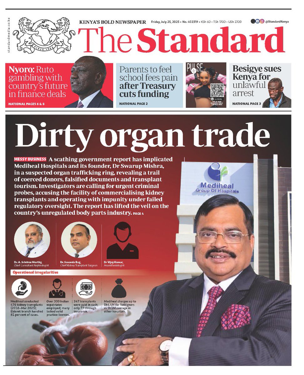 Organ traffickers in Parliament and ICC indictees in the Statehouse. What a country.
