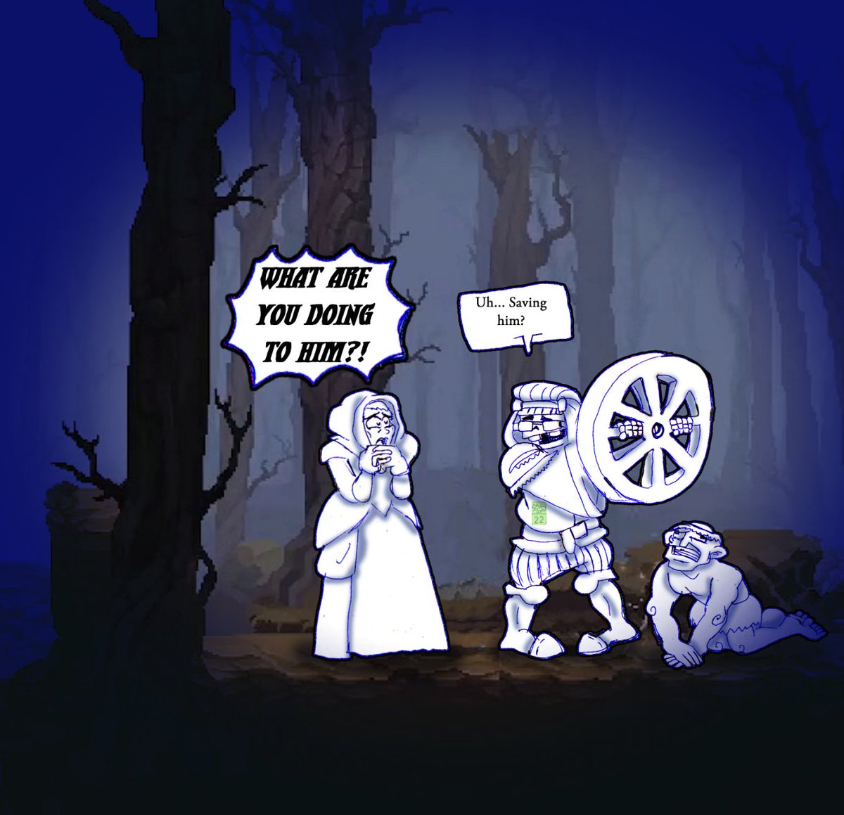 minespatchart's tweet image. [old art]Worried for Wheelbroken
#Blasphemousgame #渎神