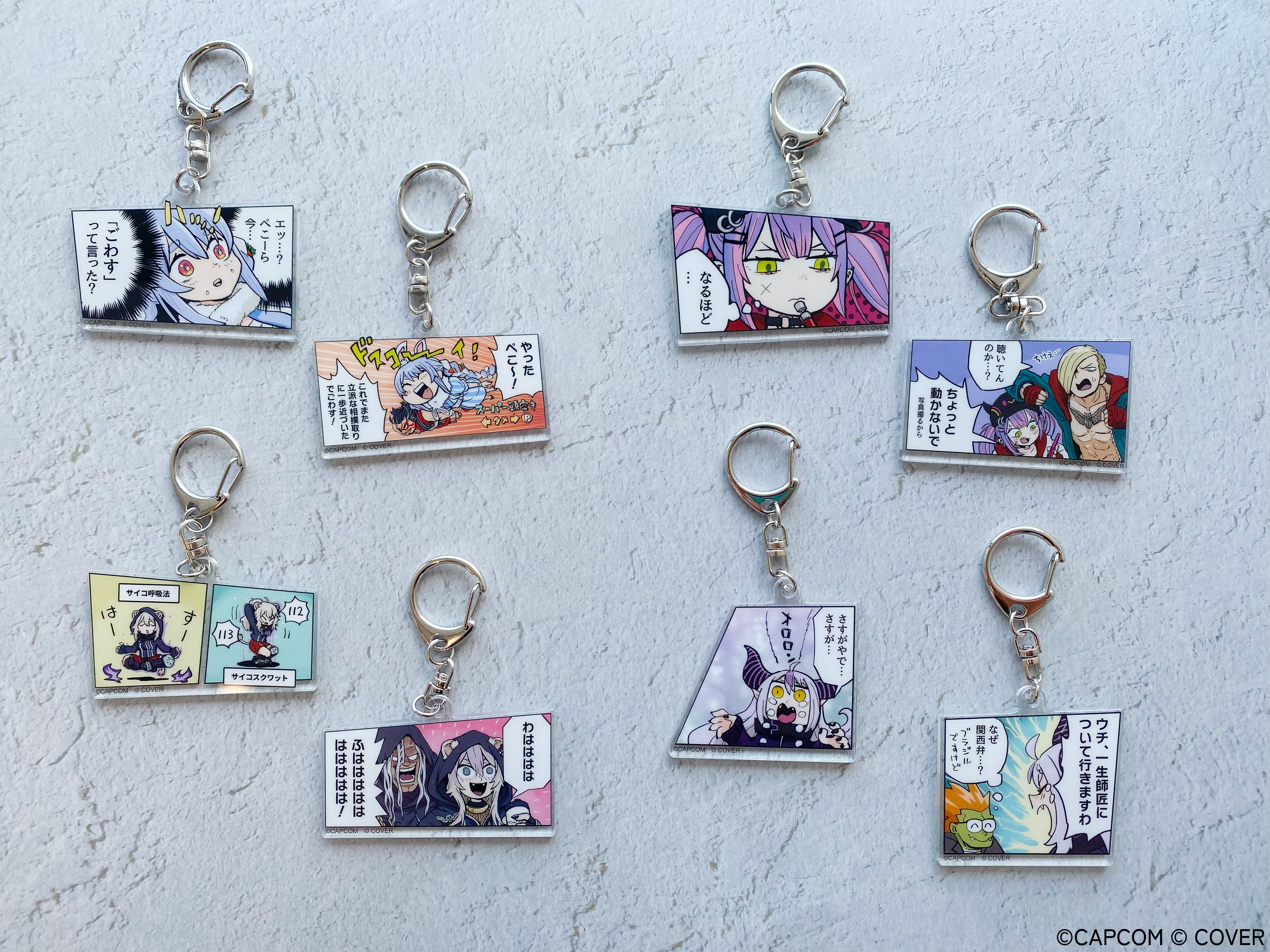 【未使用品】ストリートファイター6×ホロライブ　アクリルキーホルダー　缶バッジ ストリートファイター6」と「ホロライブ」コラボ！特別な衣装の