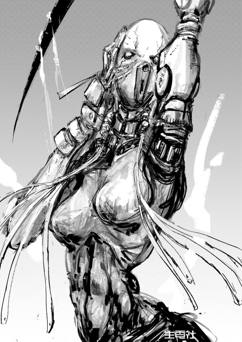 #ブラム　#弐瓶勉
イラスト　BLAME!  生電社の人

※余談　漫画やアニメやゲームが国境も言語も超えて行く様をみてると、胸が震える。上手く言えないが、なんか、こう、、、すごいよね！