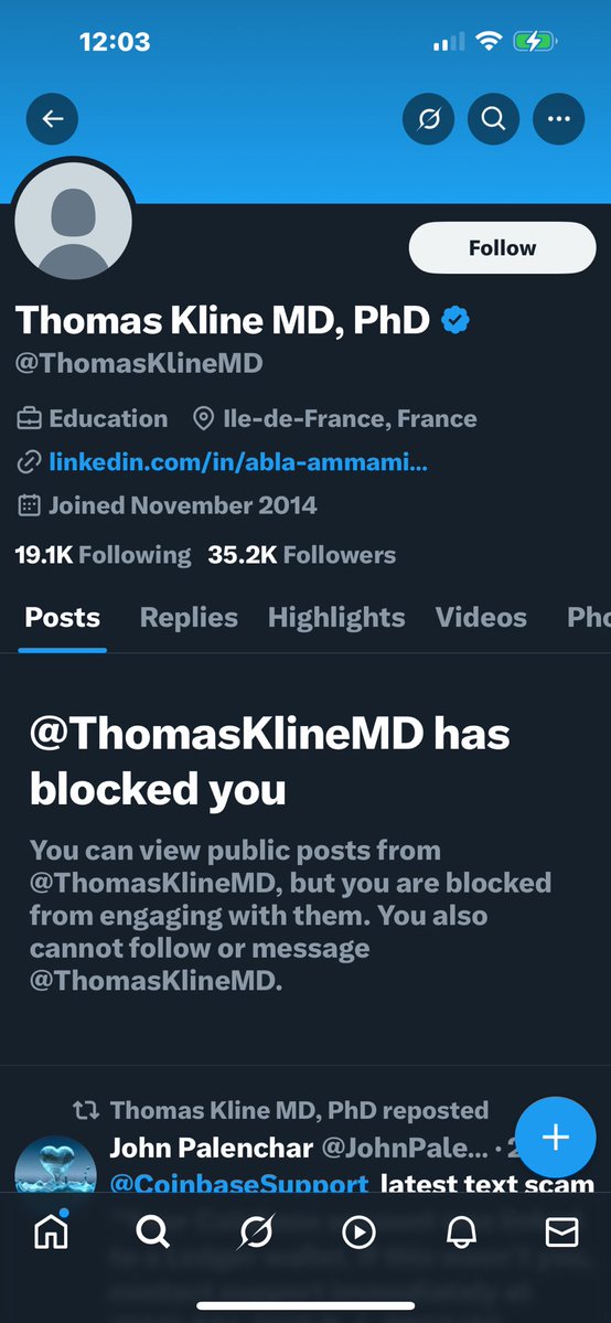 Why is Dr. Thomas Kline's account showing it's him again? It still has the chick that hacked his account still in it tho. 
Anyone else notice it? 
I can't imagine she would hand over his account back. Maybe X is doing their job finally?