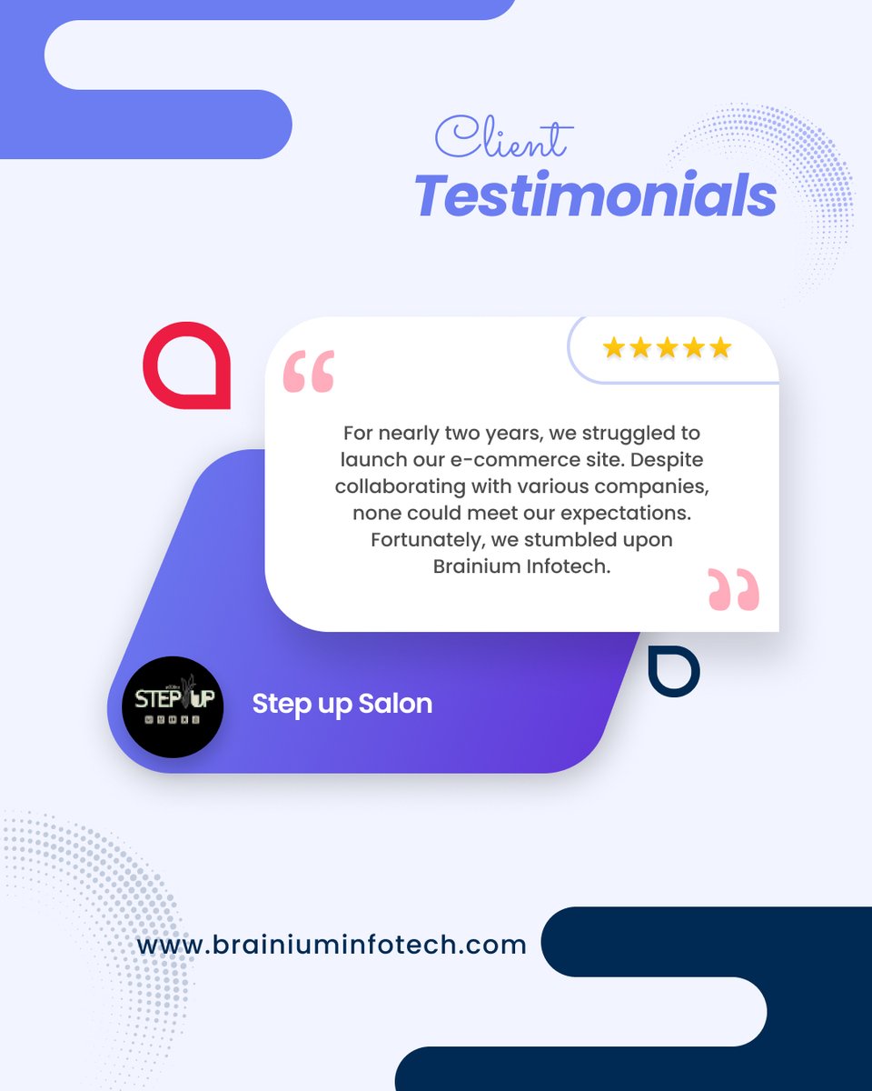 BrainiumIT's tweet image. Stuck for years. Launched in weeks.
That’s what happens when the right tech partner actually listens.
Shoutout to Step Up Salon for the love!
If you're ready to finally move forward, let’s talk.
#Brainium #ideateimplementsucceed #eCommerce #DedicatedTeam #ClientTestimonial