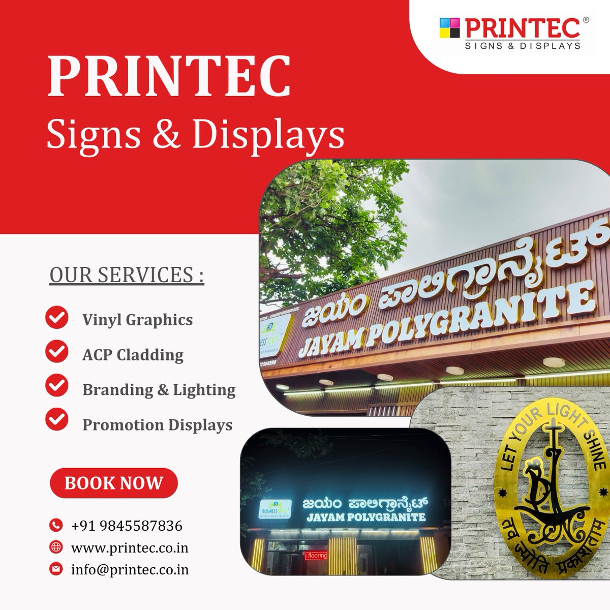 Printecsigns's tweet image. Printec Signs &amp;amp; Displays
Bringing Brands to Life ✨
🔹 LED Sign Boards | ACP Cladding | Vinyl Wraps
🔹 Storefront Branding &amp;amp; Custom Displays
📍 Bengaluru | 📞 +91 98455 87836
🌐 printec.co.in
.
.
.
#SignageSolutions #BrandVisibility #LEDSignBoards #StoreBranding