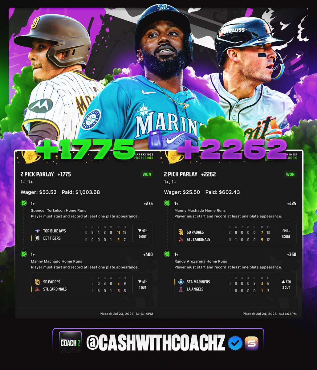 Community CASH 💜💚

That’s nearly $3,000 in wins this week 🏧 💵 

Drop those cash apps, like and retweet for a cash giveaway 💰 

Tap in today using promo code “summer” for 35% off my annual membership 🫡 

Link in bio to Cash with Coach 💤