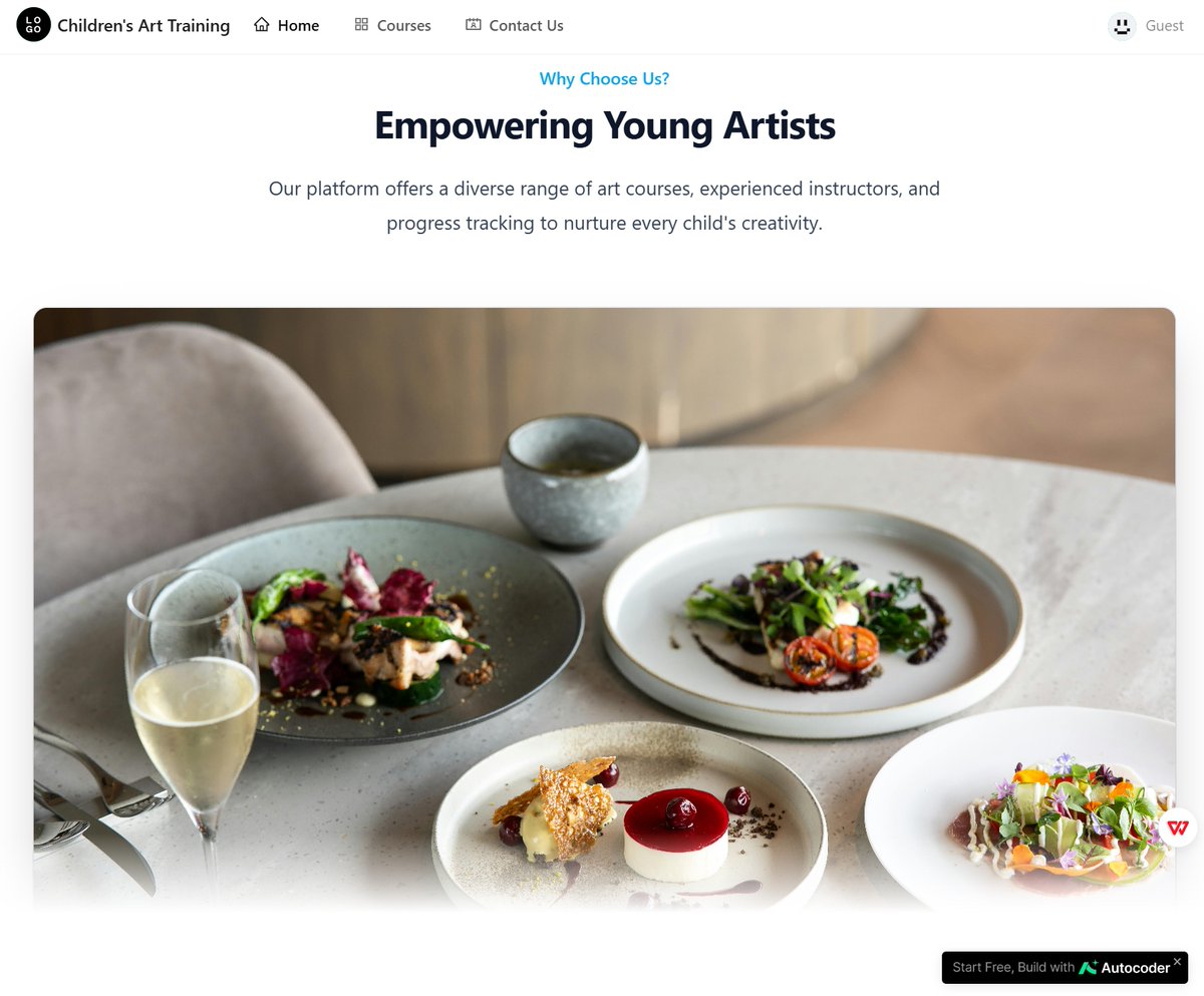 Created a vibrant website for my kids’ art school with Autocoder.cc!  

Check it out: project.autocoder.cc/PROJ_f98641fc/…

Like, repo, or comment with your project link. DM me for a FREE month’s sub! 
#AI #WebDevelopment