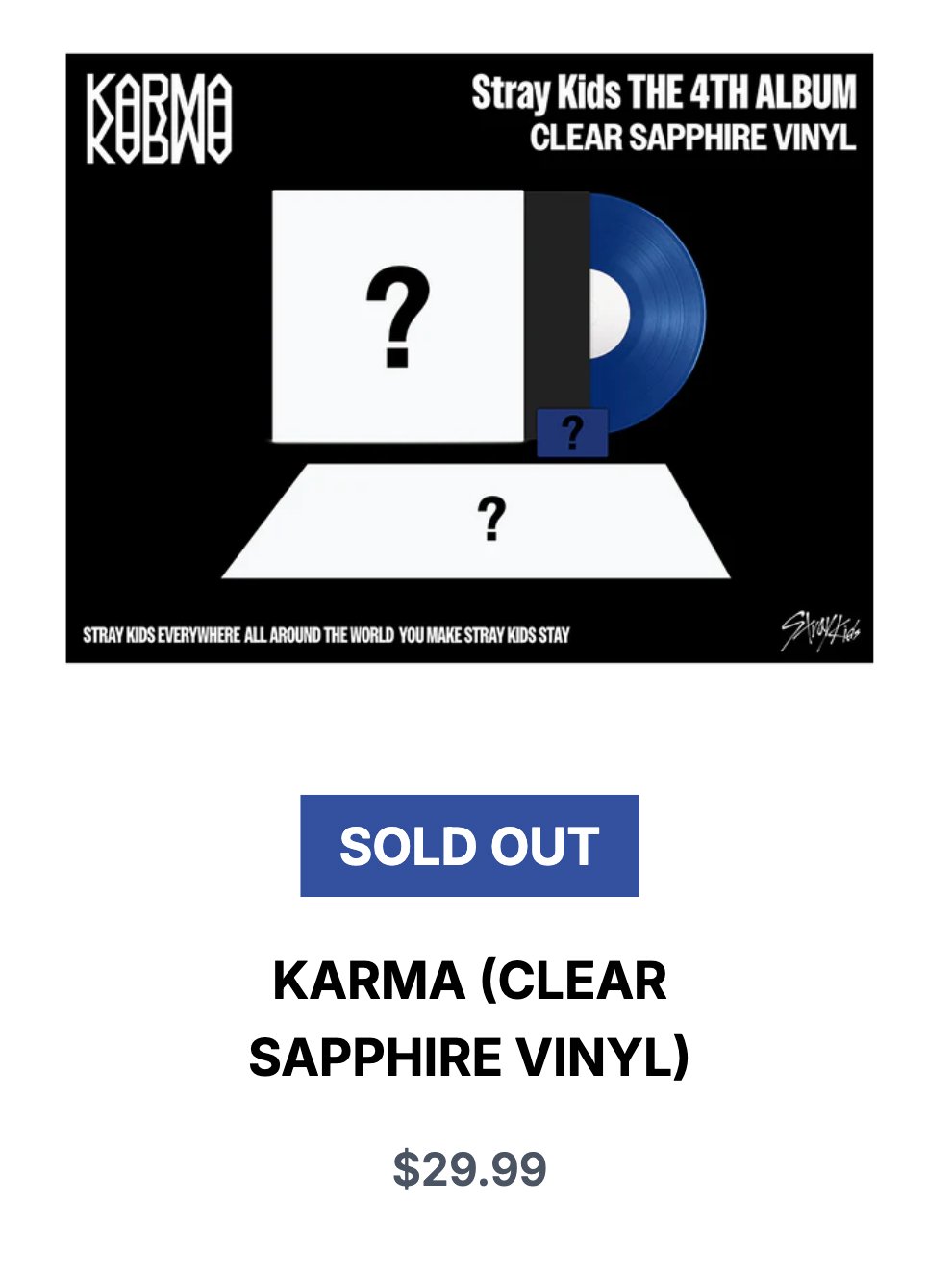 K-POP・アジア Stray kids KARMA CLEAR SAPPHIRE Vinyl KARMA (CLEAR SAPPHIRE VINYL) - Stray Kids 스트레이 키즈