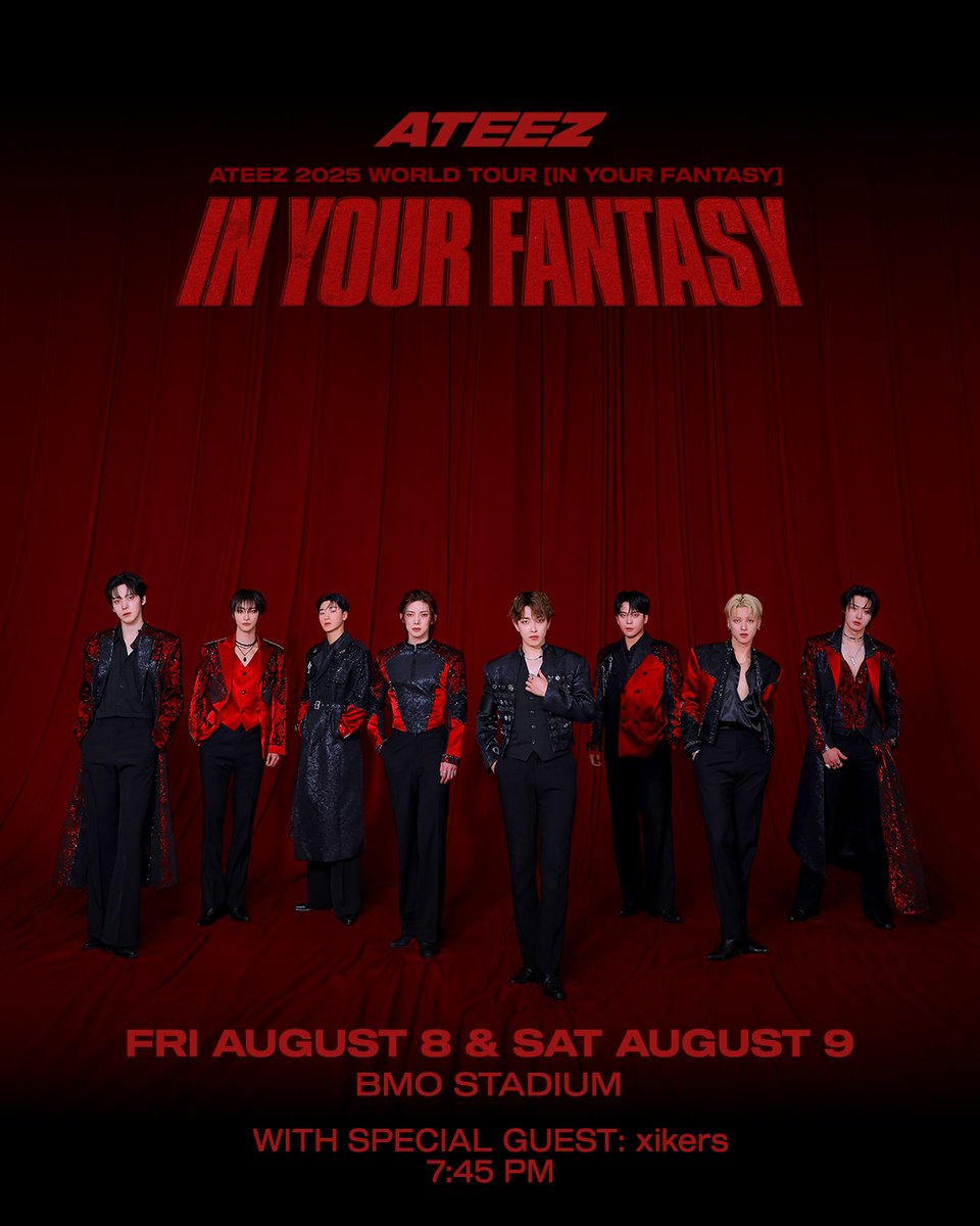 Excited to announce that xikers will be joining the ATEEZ 2025 WORLD TOUR [IN YOUR FANTASY] in Los Angeles! 

🎟️ Tickets on sale now: lafc.me/3YpfLoa

➡️ Be in your seats early - xikers goes on at 7:45PM PT.