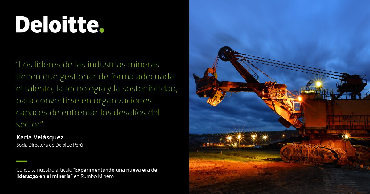🟢 La minería vive una transformación: liderazgo resiliente, talento estratégico y tecnología avanzada marcan el camino. 🌐 
💡 Descúbrelo 🔗 delo.tt/6017fz6G1
#DeloittePerú