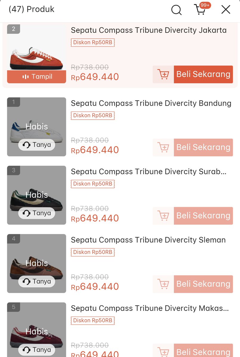 ChandraSapoetRa's tweet image. karena sudah habis, bolehkan aku jualan size 44? ndak cari untung soale salah size.