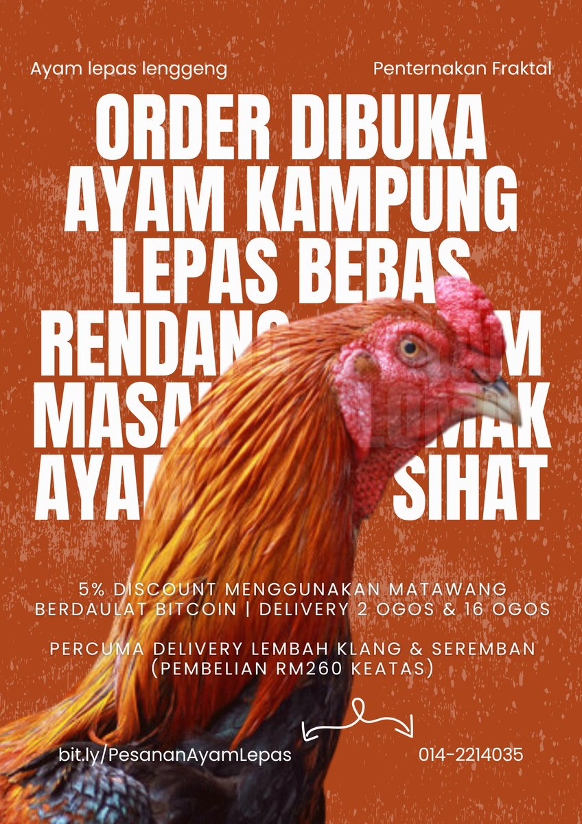 Pemerhatian!

Order ogos dah dibuka! Stok tidak banyak bulan ini! sebab kena bahagi dengan penduduk Threads 😬

mari orda. main masak-masak!

delivery 2 ogos dan 16 ogos 2025

link di tweet ke-2