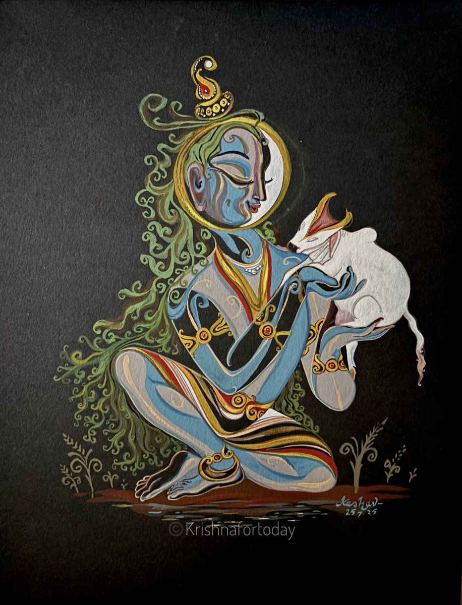 Eternally Yours. #bhakti #bhagavatham #gouache #strathmore #blacktint #krishnafortoday