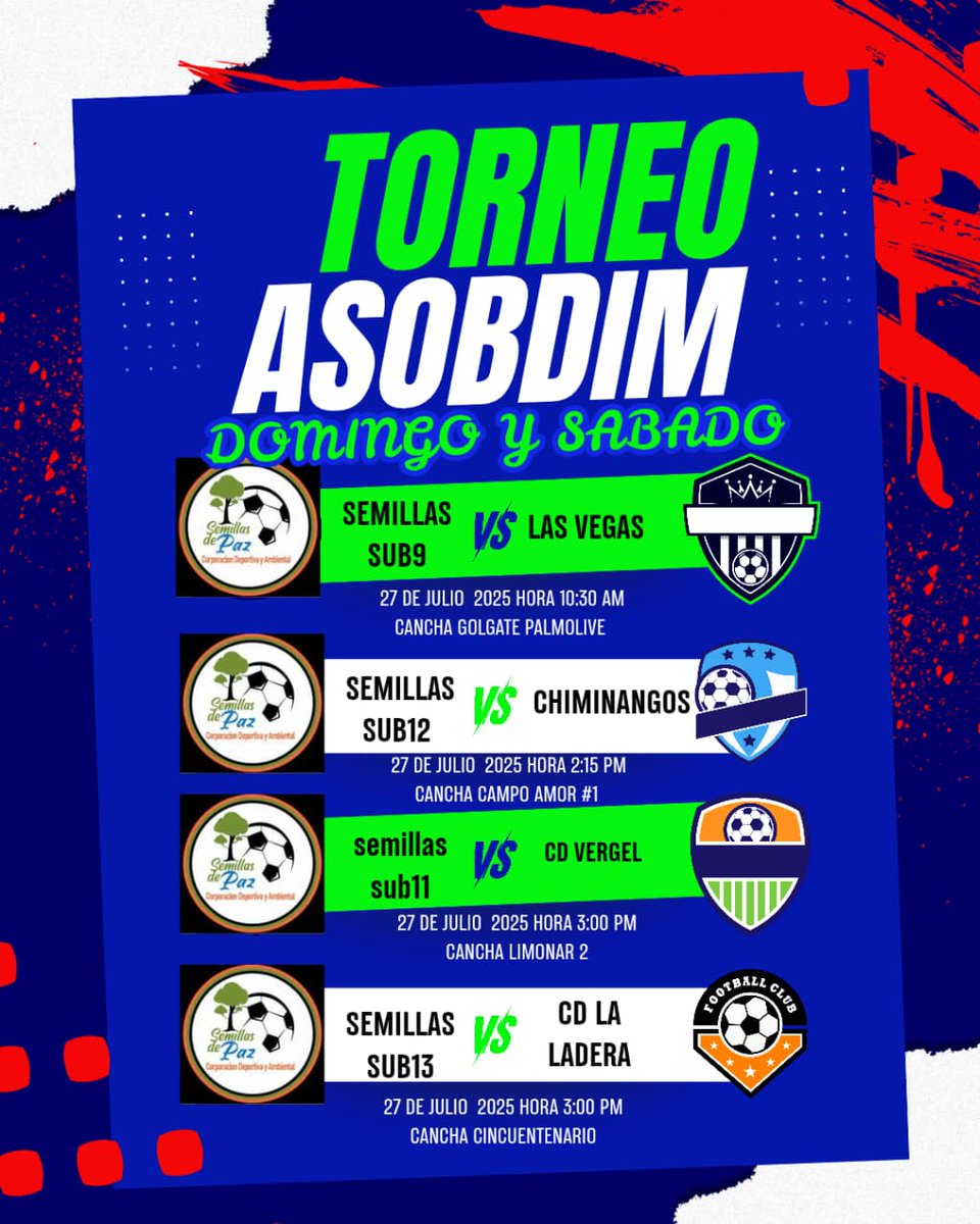 Corpsemillas's tweet image. Programación Corporación Deportiva y  Ambiental Semillas de Paz 26 y 27 de Julio 
De la mano y Unidos de corazón por una vida digna