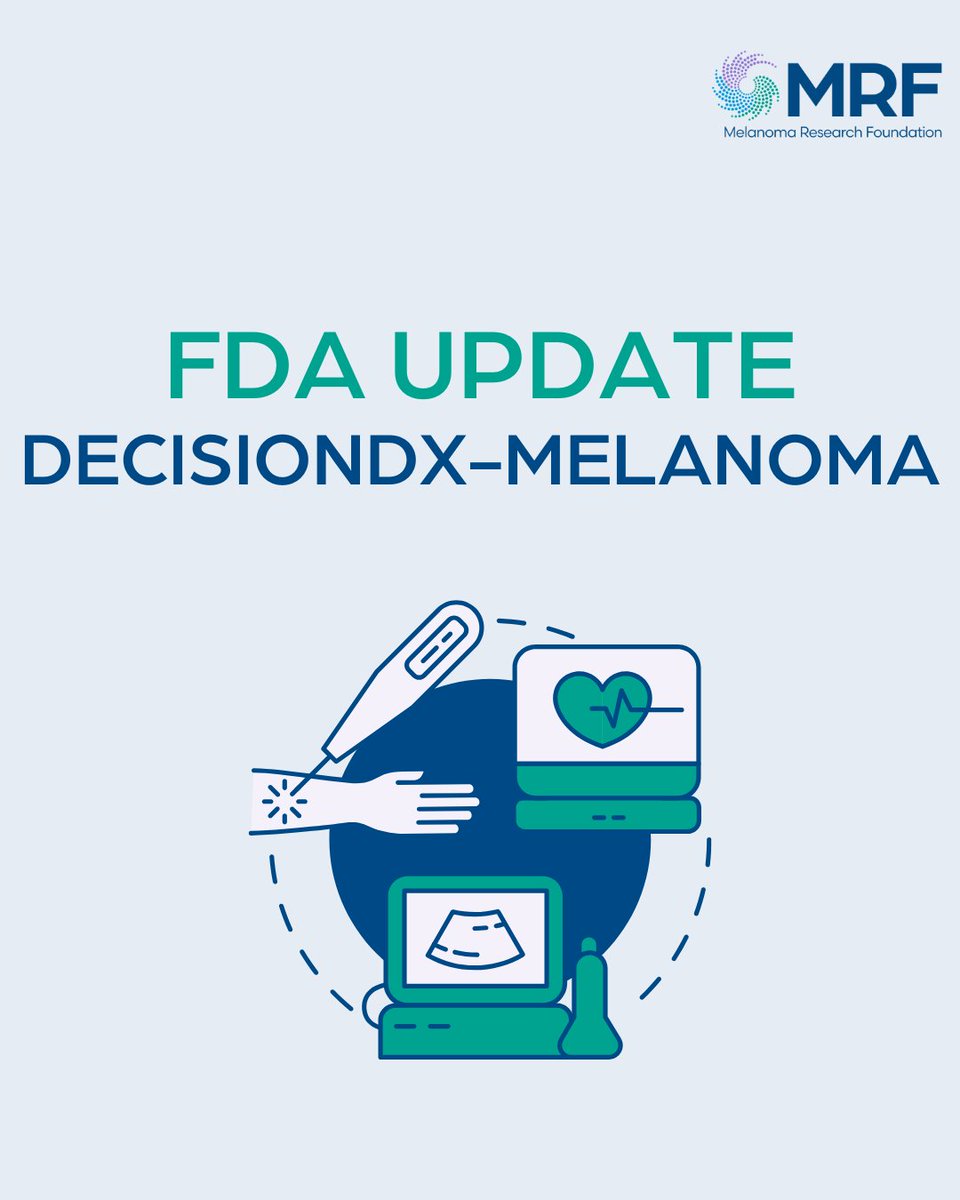 CureMelanoma's tweet image. #FDAUpdate – the @US_FDA has granted Breakthrough Device designation for @CastleBio, Inc. DecisionDx-Melanoma test, an innovative gene expression profile (GEP) test that evaluates 31 genes in primary cutaneous melanoma tumor tissue to understand an individual patient’s risk. This…