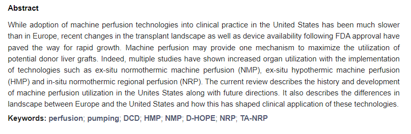 JCM_MDPI's tweet image. #mdpijcm
#Highly_Cited_Paper🔥
Introducing Machine Perfusion into Routine Clinical Practice for #LiverTransplantation in the United States: The Moment Has Finally Come
🎯mdpi.com/2090208
Citations 44👏
by Kristopher P. Croome @KrisCroome 
@MayoClinic @MediPharma_MDPI