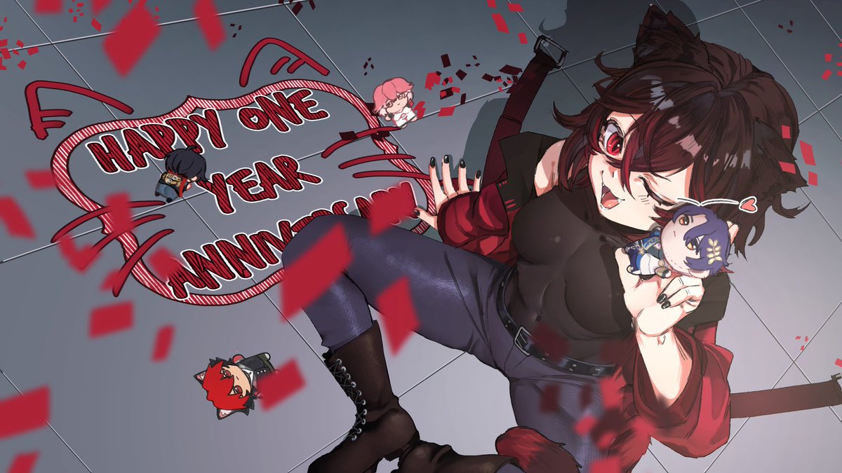 Happy one year of streaming!!

Thank you guys for being so amazing and supportive. I can't wait to continue on this journey with you all. 

🎨: <a href="/breedafool/">♡Bree♡</a> 
#ReiToraArt