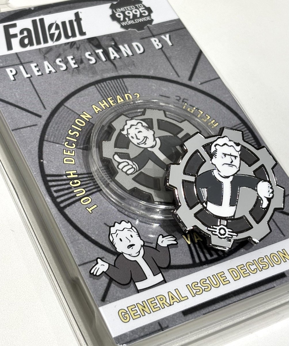 🚀#Fallout 👍 ボルトボーイ モノクロコイン ＼ 裏表両面それぞれに #ボルトボーイ がデザインされたモノクロコイン⚙️  全世界で9,995枚限定‼️ すべてのコインに個別のシリアルナンバーが入ってます⚡️ 池袋パルコB2F ｢Fallout  Collection｣にて販売中 #INFOLENSGEEKSHOP