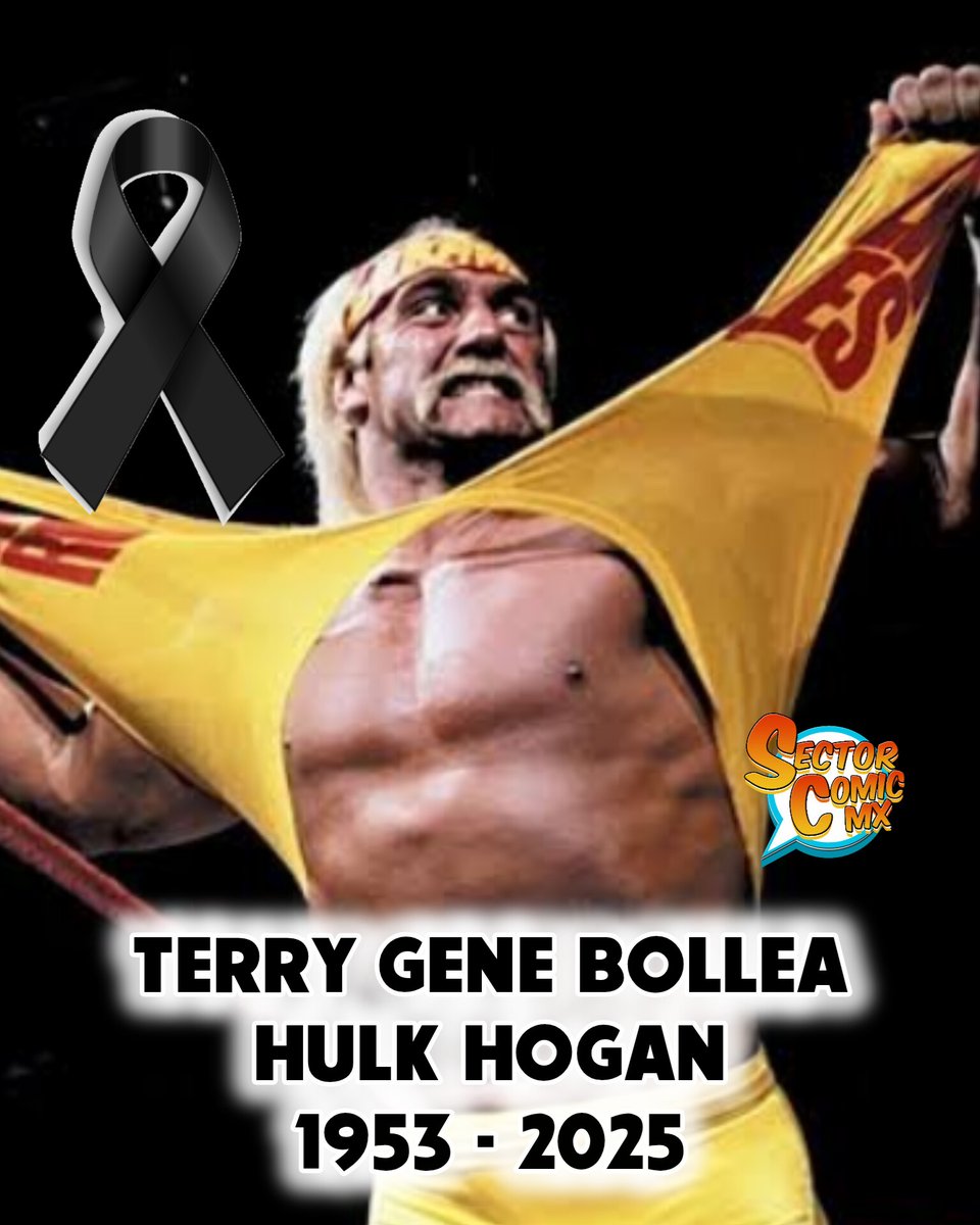 SectorComicMx's tweet image. Terry Gene Bollea, mejor conocido como Hulk Hogan, falleció este 24 de julio 2025, tenia 71 años.
Uno de los principales iconos de la Lucha Libre de USA que se le vio en Rocky III junto a Sylvester Stallone.
Descanse en paz 🙏