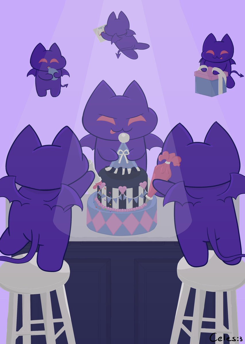 erm... Im very late for mimi birfday but uhh... HAPPY BIRF MIMI!! i luv u and da cimps so much 🤍🖤I hope u liek et and hav da bestest day! looking back at my drawing last year et makes me hapi to see improvement :3 #CAMILART