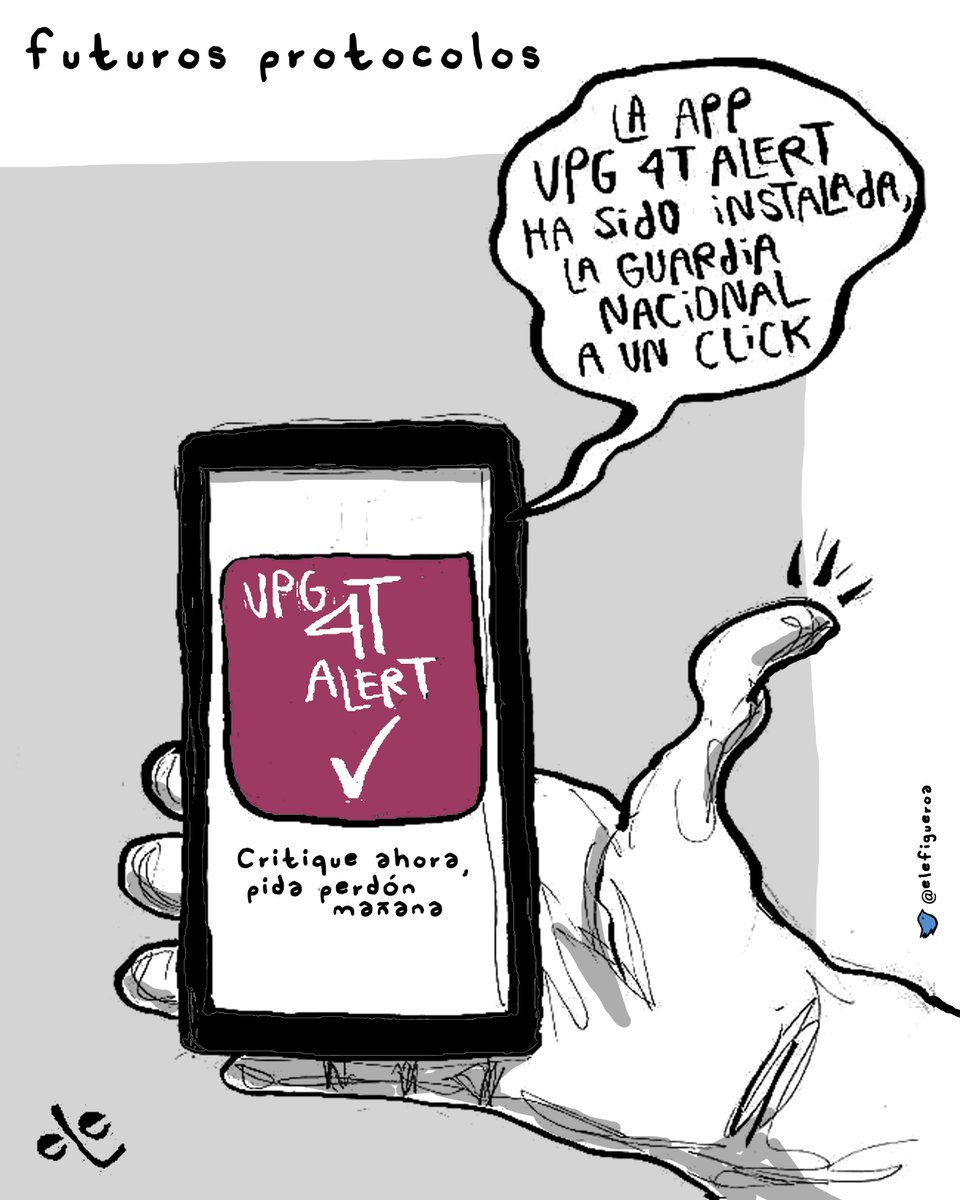 Máxima #Seguridad para nuestras queridas #Autoridades

Futuros protocolos, cartón de  <a href="/elefigueroa/">eLe</a>