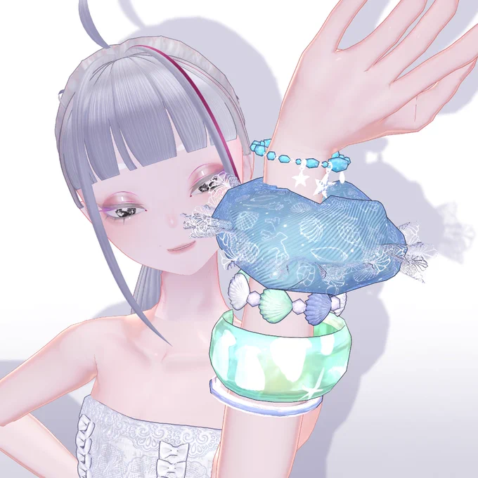 本日 #かふぇゆり ! 7月の特典の「ブレスレット&amp;シュシュセット」無料ゲットのラストチャンスです 夏限定特設プール会場にてお待ちしております