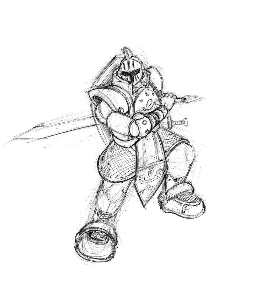mas_square's tweet image. ナイトモン(ボールペン画