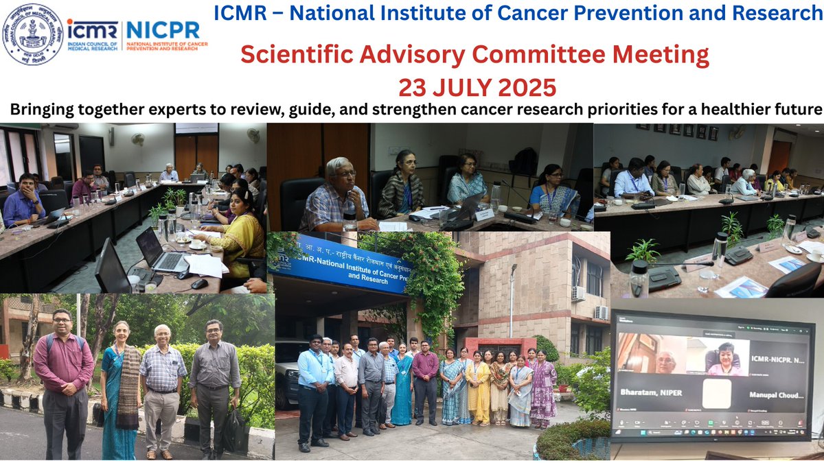 icmr_nicpr's tweet image. The Institute Scientific Advisory Committee (SAC) Meeting was held on 23 July.
Members applauded the scientific progress/ outcomes, provided critical inputs for new initiatives & shared collective wisdom to work towards #CancerPrevention & #CancerFreeSociety