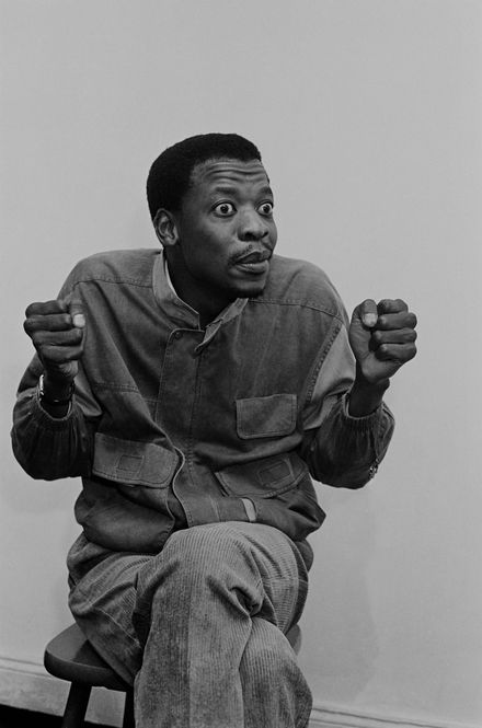 HistorySAZAR's tweet photo. The People's Poet, Mzwakhe Mbuli, c 1987. https://t.co/hSAe755BHD