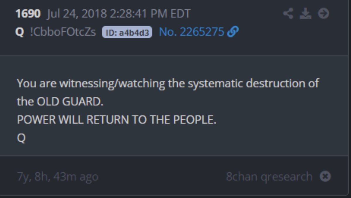 QDELTA.... 

This will never be seen again. 
You are alive in the most unique time era. 
You are gods chosen, yes you. 
You were born for a reason. 
Your life has specific meaning. 
Time is speeding up. ⚡️🌩️

You are witnessing the SYSTEMATIC DESTRUCTION of the OLD GUARD. 💥