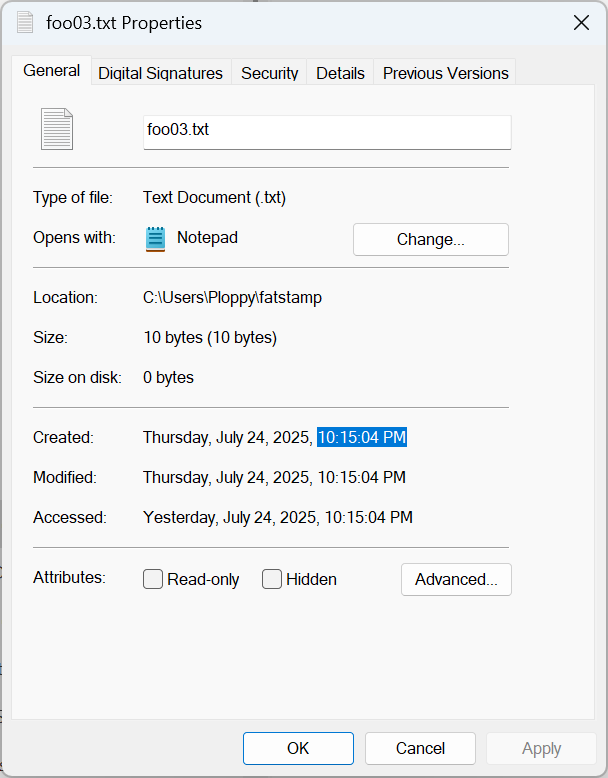 In Windows, I right-clicked on a directory and ZIPped it up into a compressed archive. Then I right-clicked on the archive and unzipped it back into a directory.

The results, shown below, is that all the timestamps were rounded up to the even 2 second mark.

This comes from the